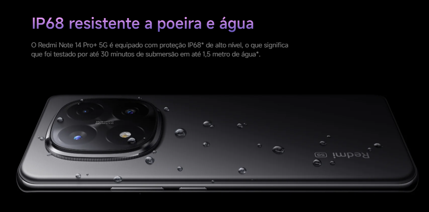 Xiaomi Redmi Note 14 Pro+ 5G NFC 8GB RAM 256GB Versão Global - rs eletronicos sorocaba